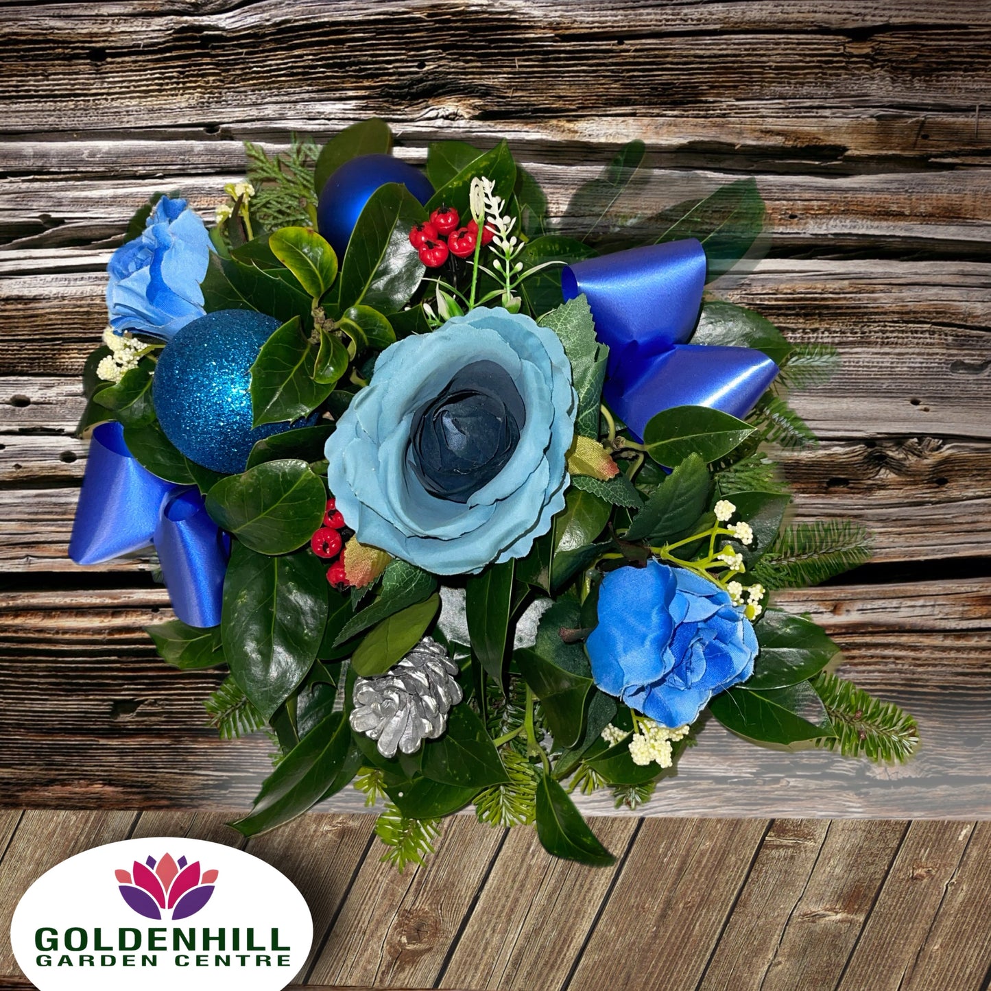 Fresh Christmas Grave Arrangement