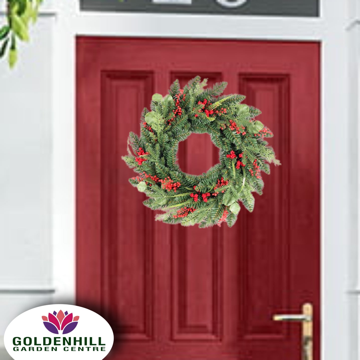 Christmas Wreath Artificial Spruce and Berries