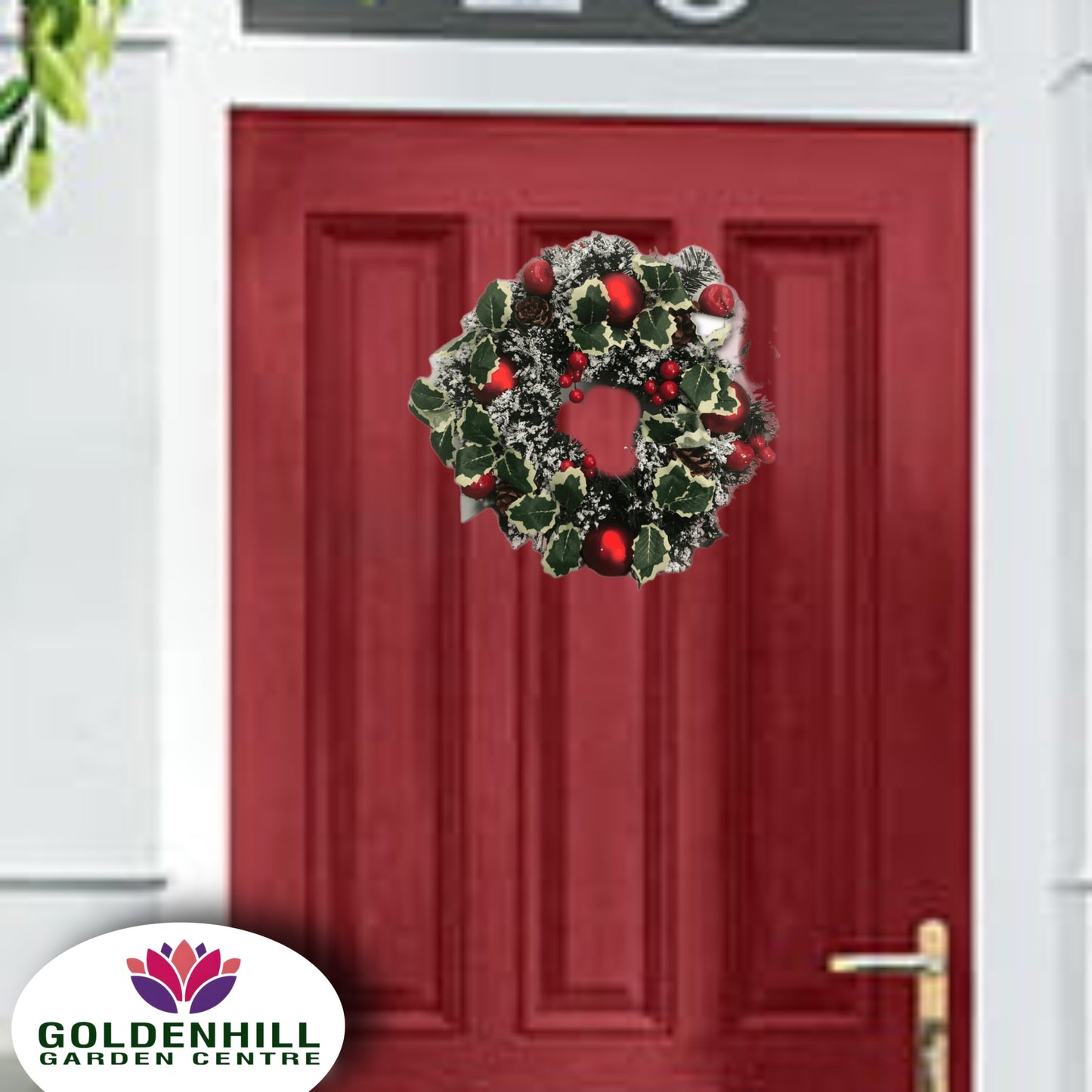 Christmas Wreath Artificial With Snow