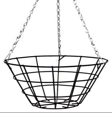 Wire Hanging Basket Flat Bottom 14"