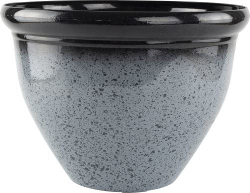 Ceramic Look Planter 39.5cm - Mottled Grey