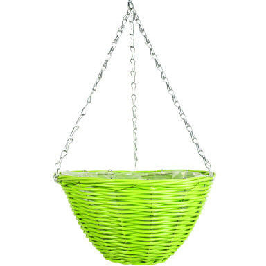 Green All Weather Hanging Basket Round 12"