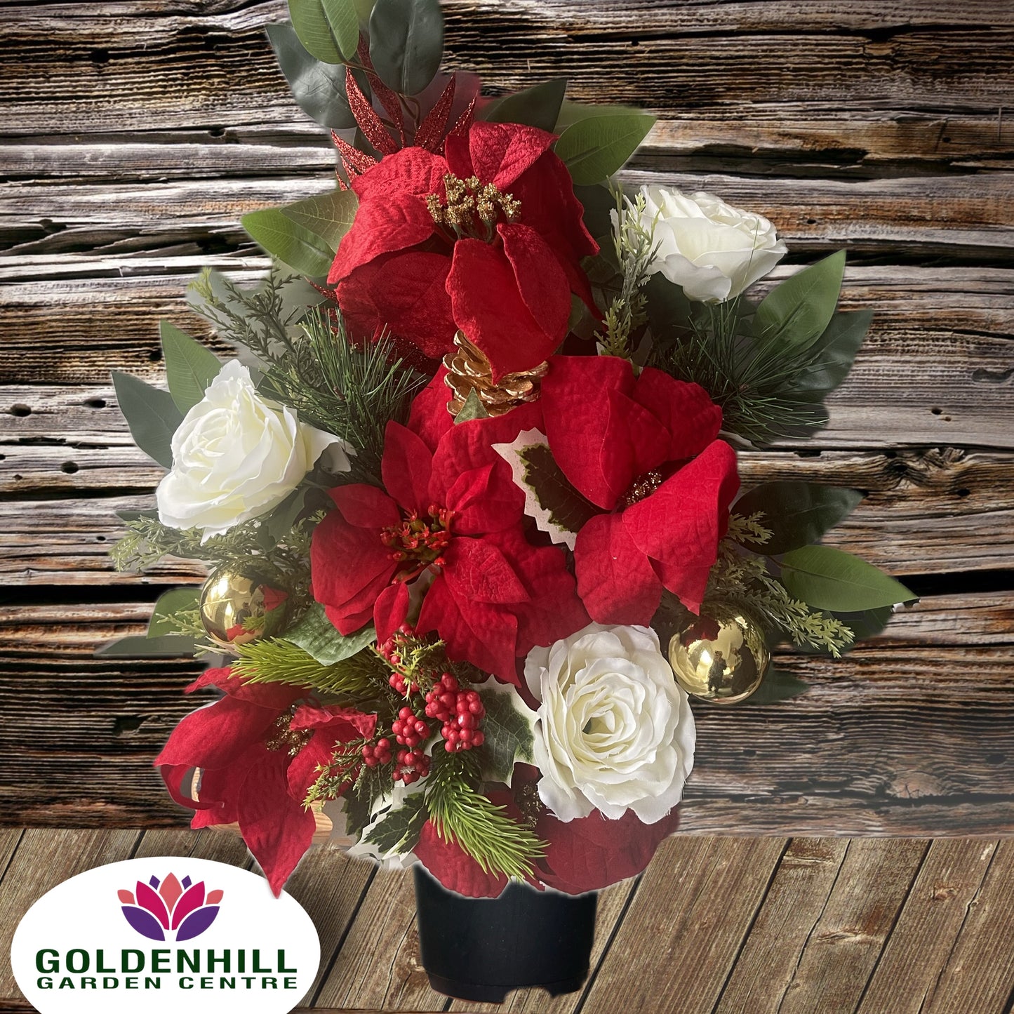 Deluxe Christmas Silk flowers Grave Arrangements