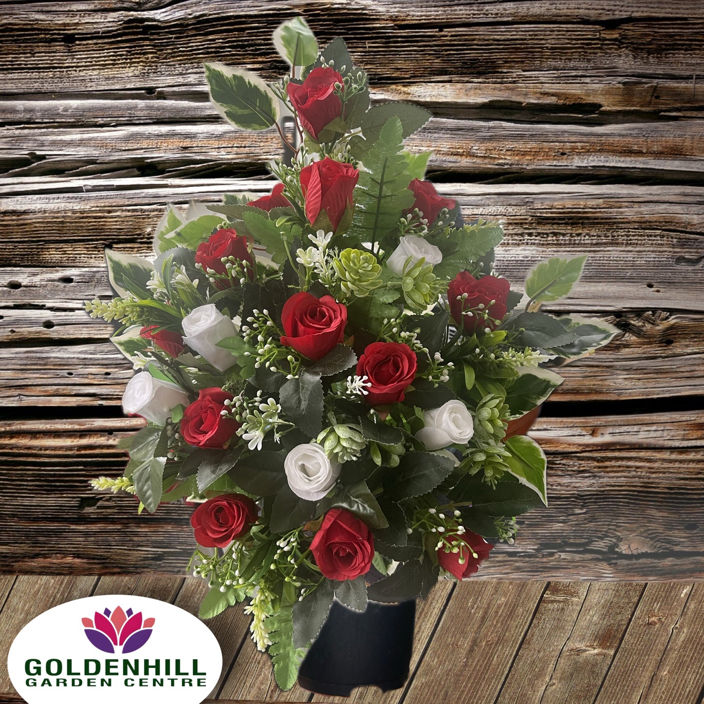 Deluxe Christmas Silk flowers Grave Arrangements