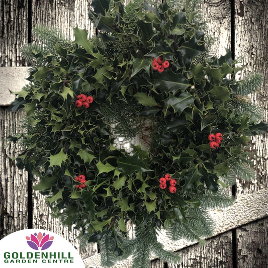 Traditional Holly Wreath with Just Berrys
