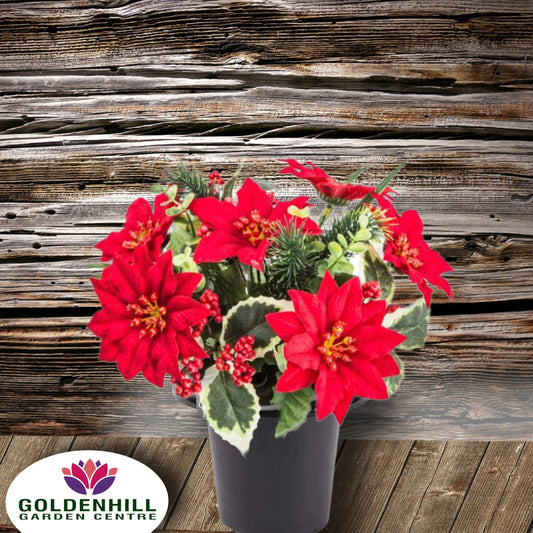 Value Christmas Silk Flowers Grave Pots